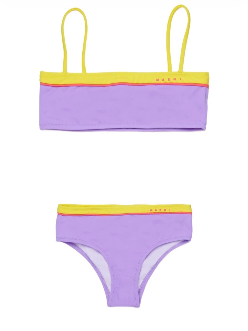 Marni Lilac Swim Bikini with Yellow Trim